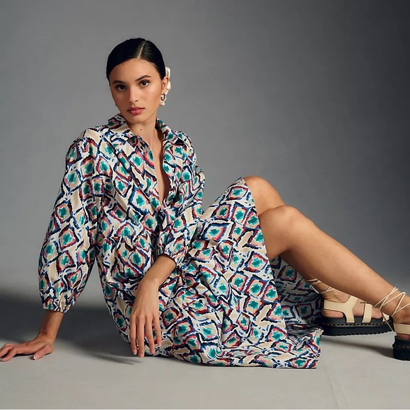 Anthropologie Geometric Maxi Dress - Picture 1 of 10